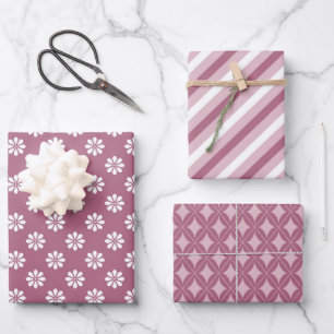 Pretty Pink Mauve for Her 3 Wrapping Paper Sheet