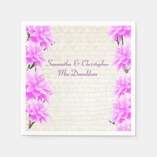 Pretty pink mauve lilac floral country wedding napkin
