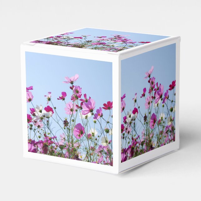Pretty Pink Meadow Flowers Favour Box (Front Side)