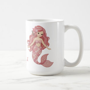 Pretty Pink Mermaid Personalise Coffee Mug