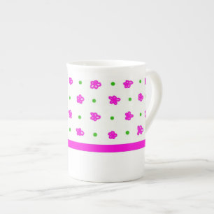 Pretty Pink Mini-print Floral Bone China Mug