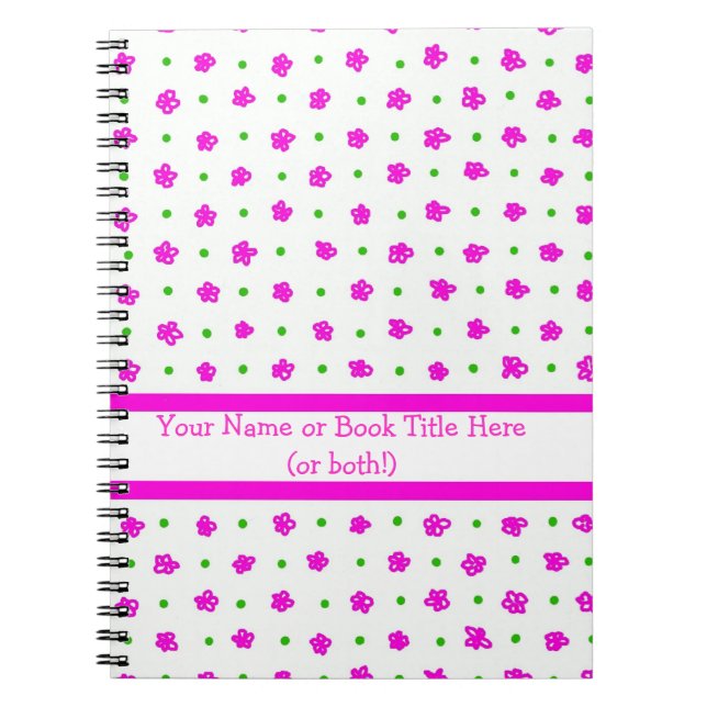 Pretty Pink Mini-print Floral Spiral Notebook (Front)