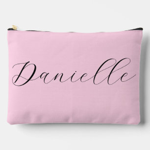 Pretty Pink Minimalist Elegant Custom  Accessory Pouch