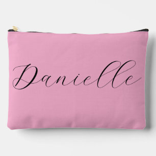 Pretty Pink Minimalist Elegant Custom  Accessory Pouch