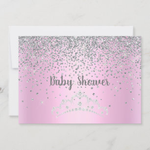 PRETTY PINK MODERN BABY SHOWER CRYSTAL INVITATION