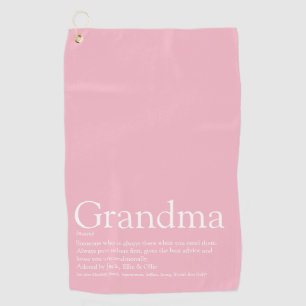 Pretty Pink Modern Fun Grandma Grandmother Golf Towel