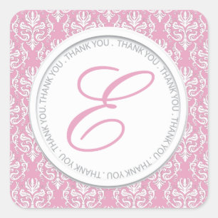 Pretty Pink Monogram Party Favour Stickers