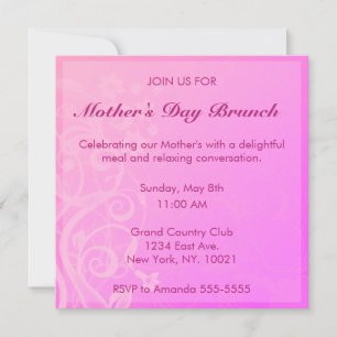 Pretty Pink Mother's Day Brunch Invitation