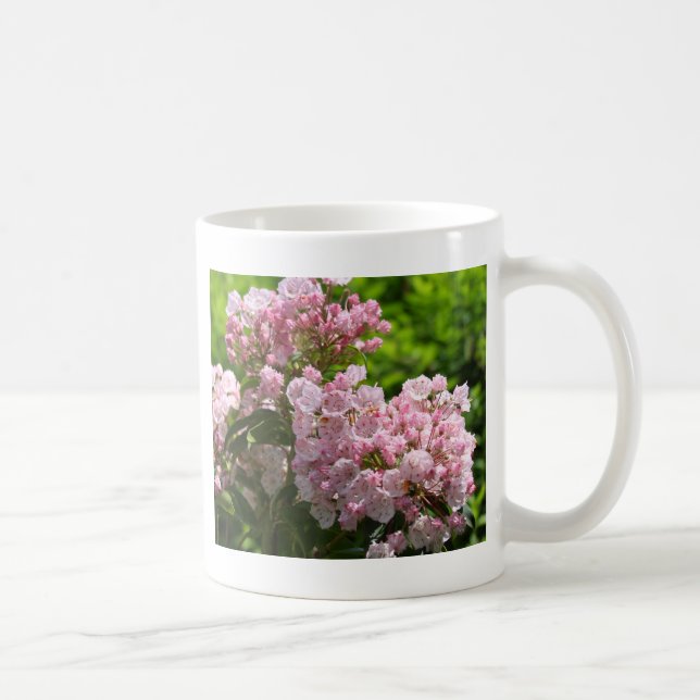 Pretty Pink Mountain Laurel Flowers Coffee Mug (Right)
