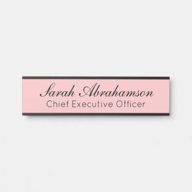 Pretty Pink Name Plate - Office Door Sign (Front)