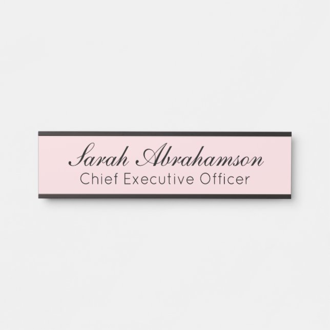 Pretty Pink Name Plate - Office Door Sign (Front)