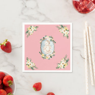 Pretty Pink Newborn Baby Girl Shower Napkin
