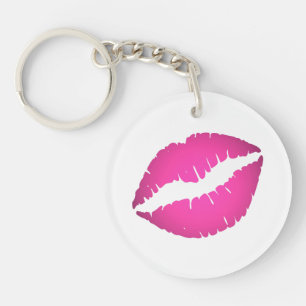 Pretty Pink Ombre Lipstick Pout Kiss Key Ring
