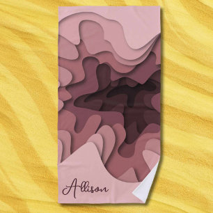 Pretty Pink Ombre Personalised Girls Summer Beach Towel