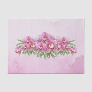Pretty Pink Orchids Floral Tissue Paper