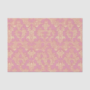 Pretty Pink Ornamental Damask   Tissue Paper