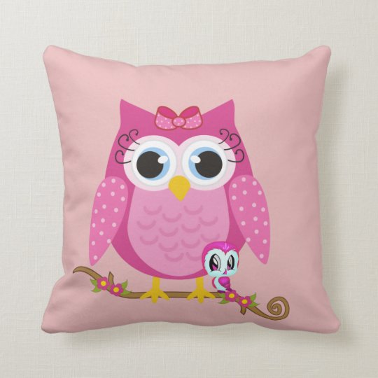 pink owl pillow