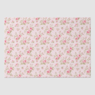 Pretty Pink Painted Roses Tissue Paper