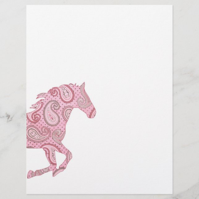 Pretty Pink Paisley Horse (Front)