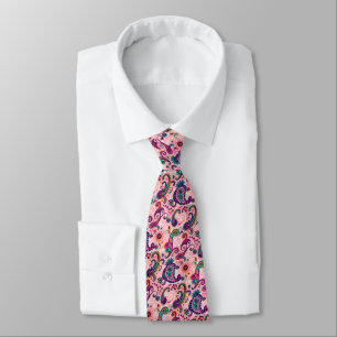 Pretty Pink Paisley Pattern Tie