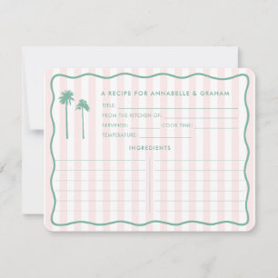 Pretty Pink Palm Springs Bridal Shower Recipe Card