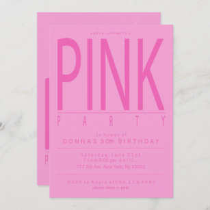 Pretty Pink Party Invitations