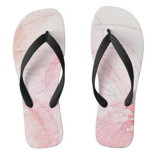Pretty Pink Pastel Watercolor Ladies Flip Flops