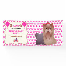 PRETTY PINK PAWS PET ANIMAL 2.5 X 6 VINYL BIRTHDAY
