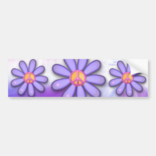 Pretty Pink Peace Sign Bumper Sticker