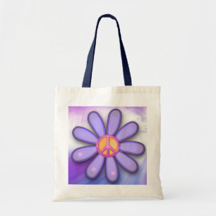 Pretty Pink Peace Sign Tote Bag