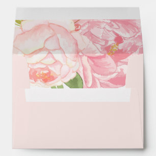 Pretty Pink Peonies A7 Wedding Envelopes