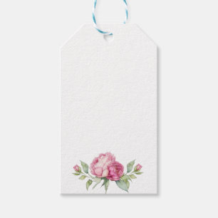 Pretty pink peonies and roses gift tags