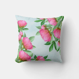 Pretty Pink Peonies Bouquet Cushion