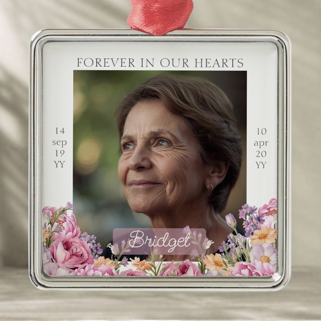 Pretty Pink Peonies Remembrance Keepsake Ornament (Creator Uploaded)