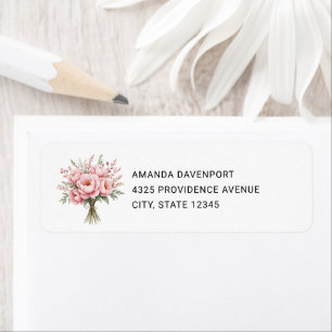 Pretty Pink Peony Flower Bouquet Address