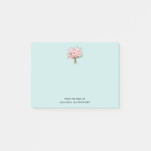 Pretty Pink Peony Flower Bouquet Post-it Notes