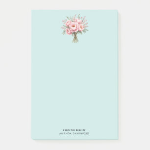 Pretty Pink Peony Flower Bouquet Post-it Notes