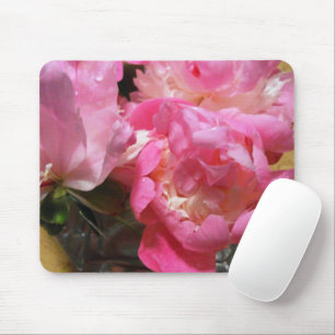 Pretty Pink Peony Flower Home Office Mouse Mat