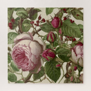 Pretty Pink Peony Flowers Jigsaw Puzzle