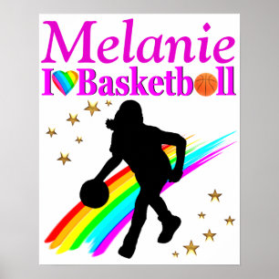 PRETTY PINK PERSONALIZED BASKETBALL POSTER