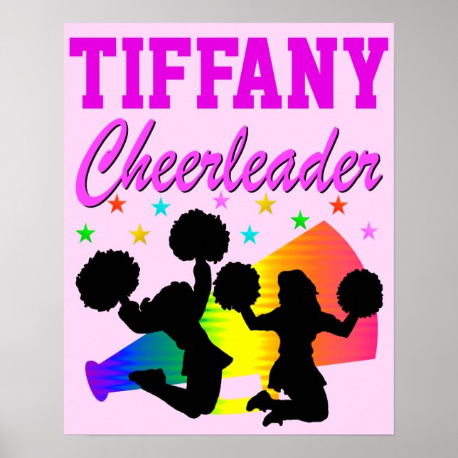 PRETTY PINK PERSONALIZED CHEERLEADER POSTER (Front)