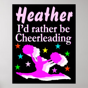 PRETTY PINK PERSONALIZED CHEERLEADING POSTER