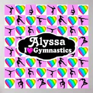 PRETTY PINK PERSONALIZED GYMNASTICS POSTER