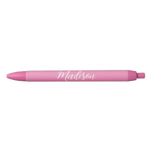 Pretty Pink Personalized Name Black Ink Pen