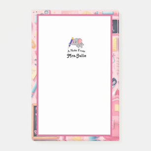 Pretty Pink Personalized Teacher Post-it Notes