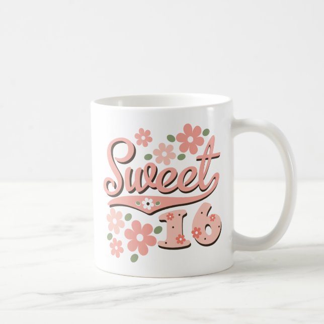 Pretty Pink Petal Sweet 16 Mug (Right)