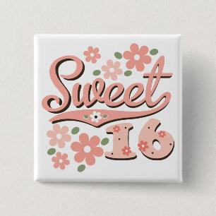 Pretty Pink Petal Sweet 16 Pin