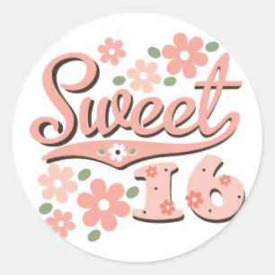Pretty Pink Petal Sweet 16 Stickers