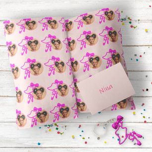 Pretty Pink Photo Ballerina Ballet Shoes Birthday Wrapping Paper