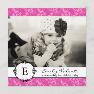 Pretty Pink Photo Birthday Party Invitation